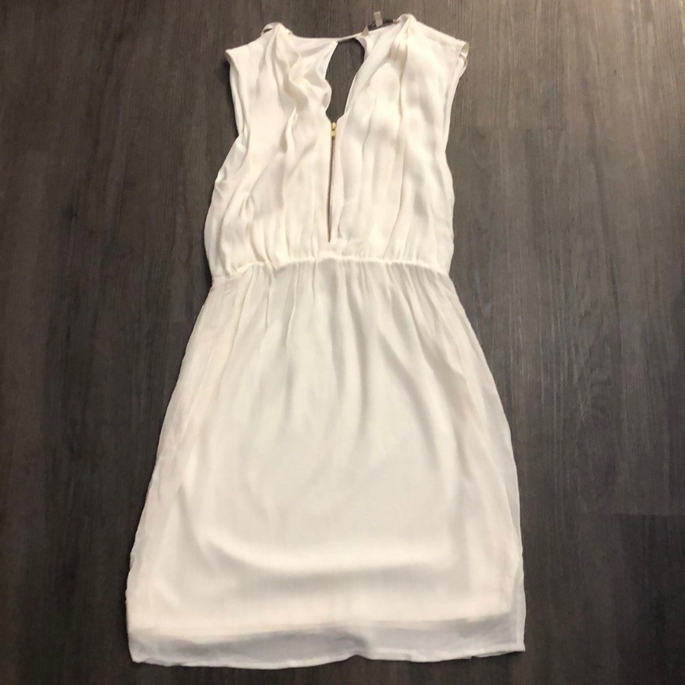 Rw and co off white dress with zipper front